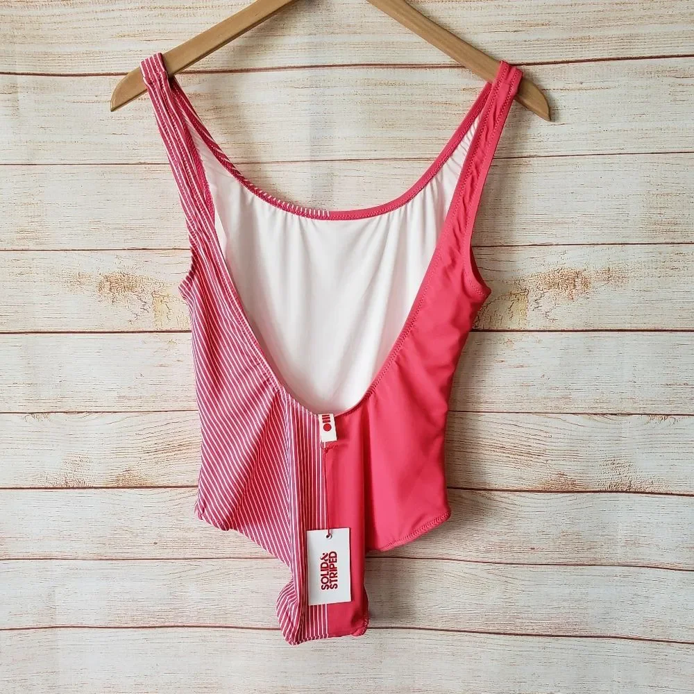 Solid and Striped The Ann-Marie One-Piece Swimsuit in Watermelon